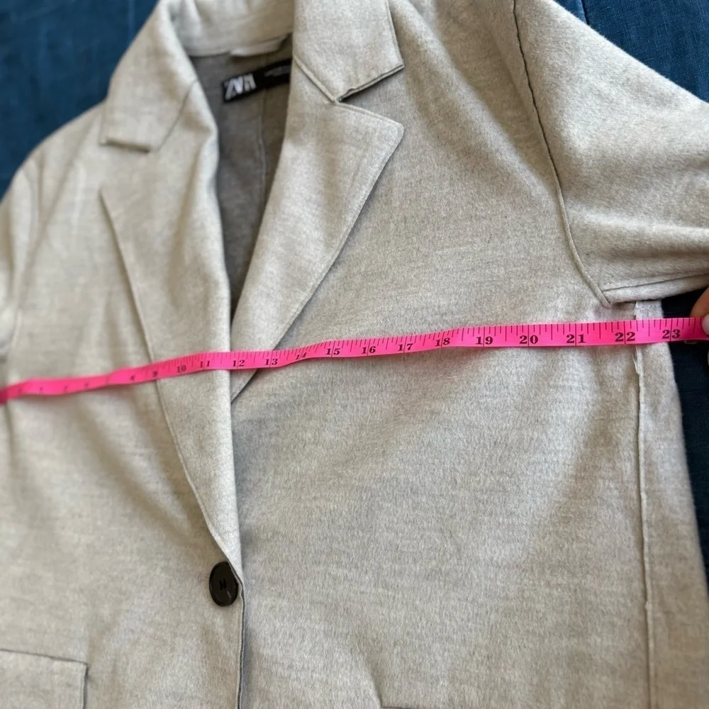 Zara Soft Turn-Down Collar Jacket Mink Marl Size Medium